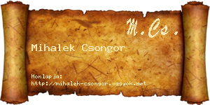 Mihalek Csongor névjegykártya