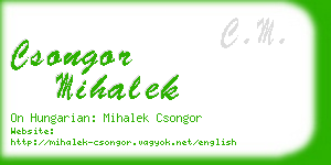 csongor mihalek business card